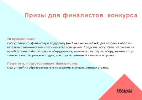 На что можно потратить деньги большой перемены