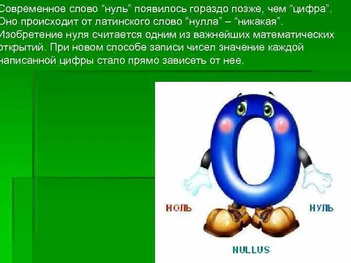 Слово ноль. Появление нуля. Значение слова нуль. Слово ноль или нуль.