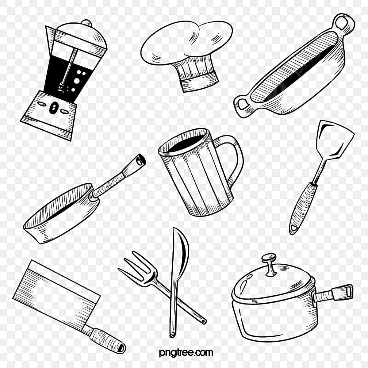 Кухонная посуда вектор. Раскраска. Рисунки предметов посуды. Рисунки предметов посуды. Посуда для раскрашивания детям.