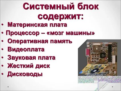 Материнская плата в системном блоке