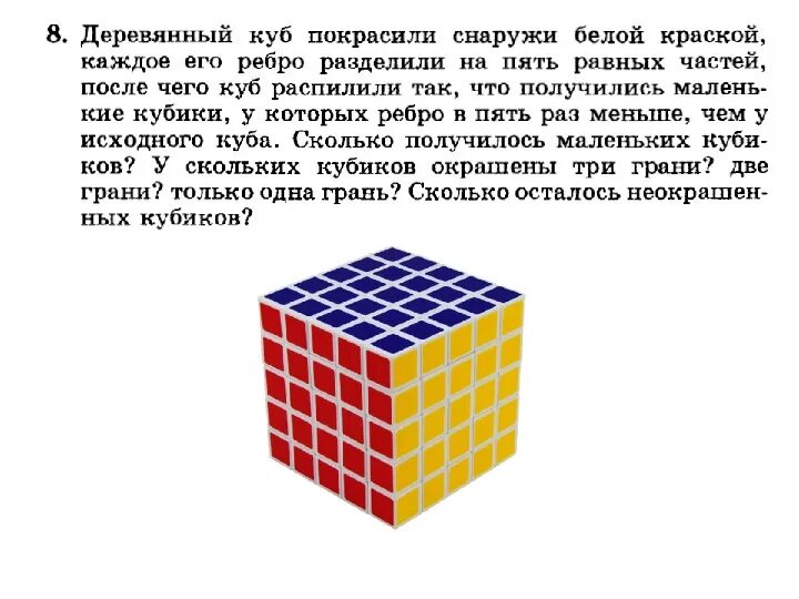 Сколько синих кубиков. Куб распилили на маленькие кубики. Деревянный крашеный куб. Куб на плоскости из маленьких кубиков. Куб со всеми гранями цветные.