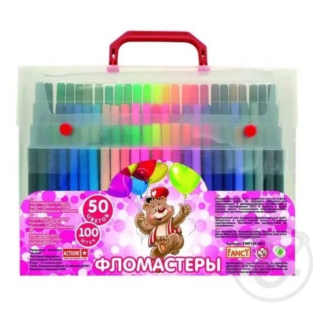 Фломастеры action набор фломастеров fancy 100 шт. В одной коробке 6 фломастеров. У бориса есть три одинаковых набора фломастеров. У бориса есть три одинаковых набора фломастеров. Фломастеры 12 цветов.