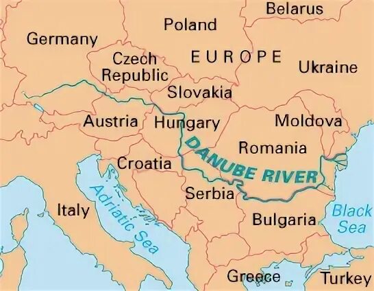 Страны через которые протекает дунай. Река Дунай в Венгрии на карте. Река Дунай на карте. Дунай на карте Европы.