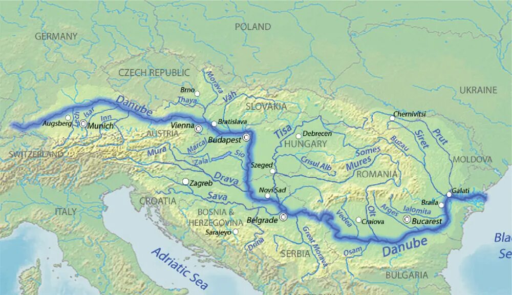 Морской путь от устья дуная до азии. Бассейн реки Дунай. Бассейн реки Дунай на карте. Устье реки Дунай на карте. Исток реки Дунай на карте.