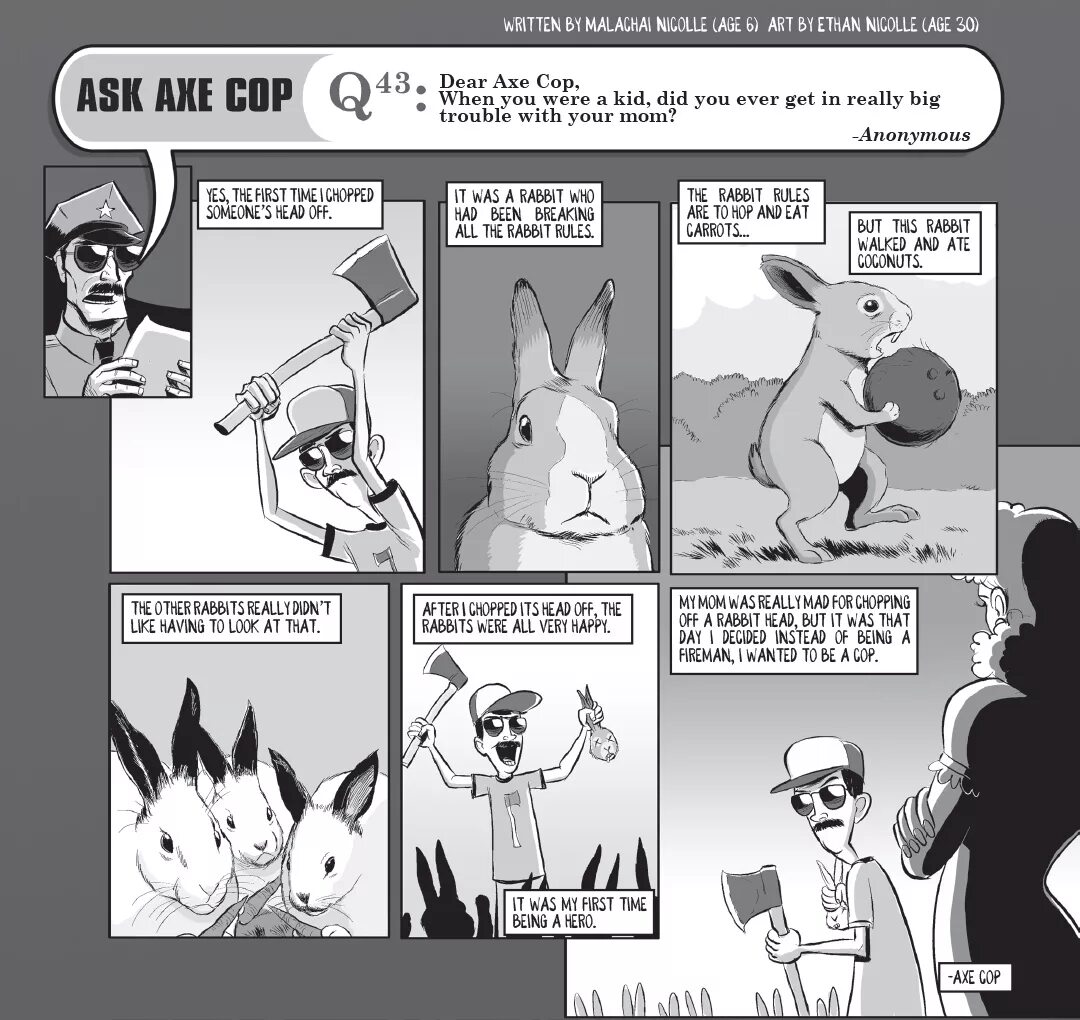 Восстание огня вебкомикс. Axe cop. Rabbit cop. Tabulit.