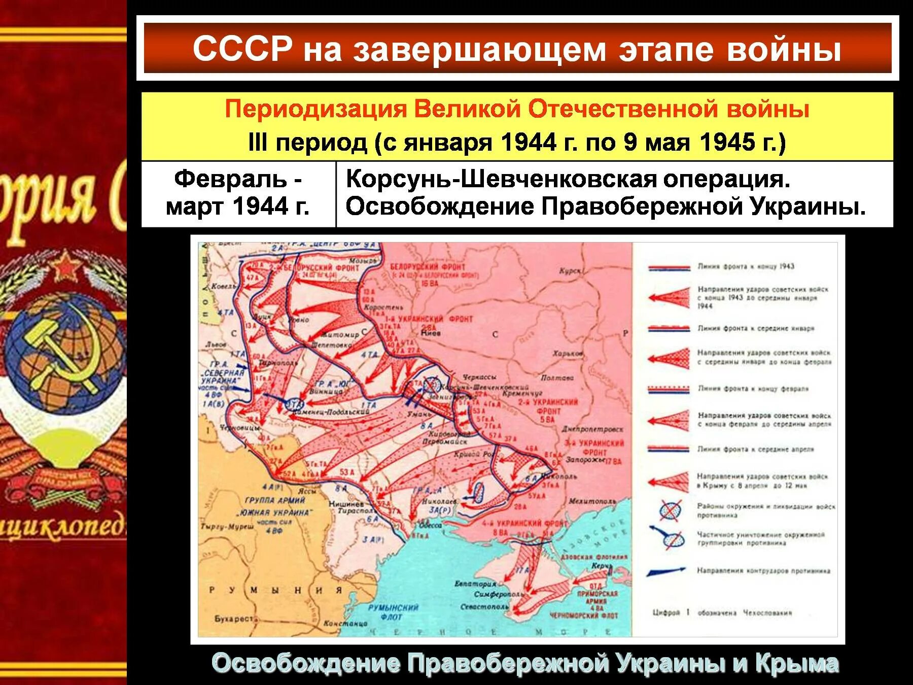 Третий период войны победа ссср в великой. Второй период Великой Отечественной войны 1944-1945. Освобождение Правобережной Украины 1944 карта.