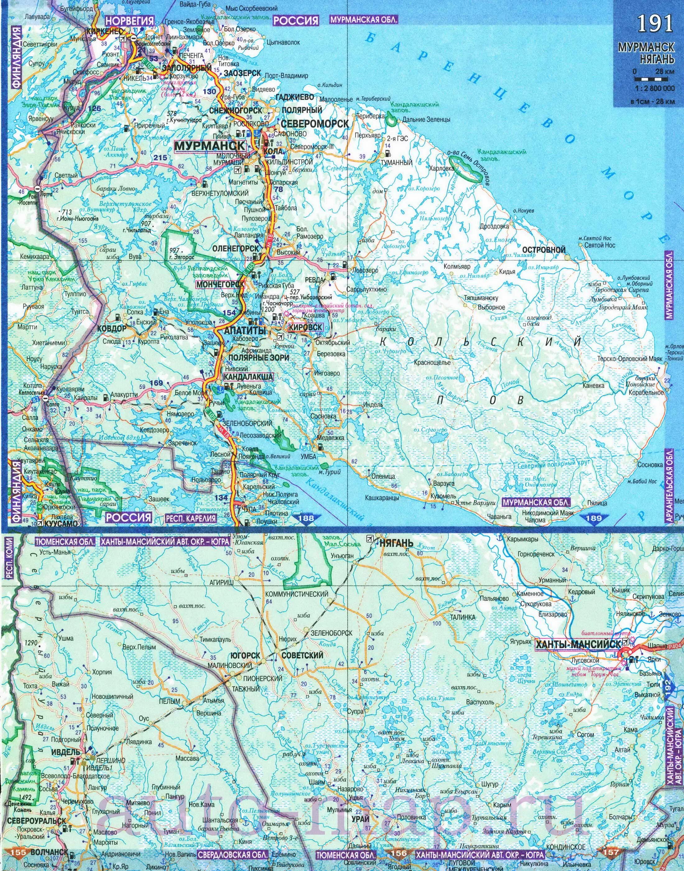 Карта мурманска подробная