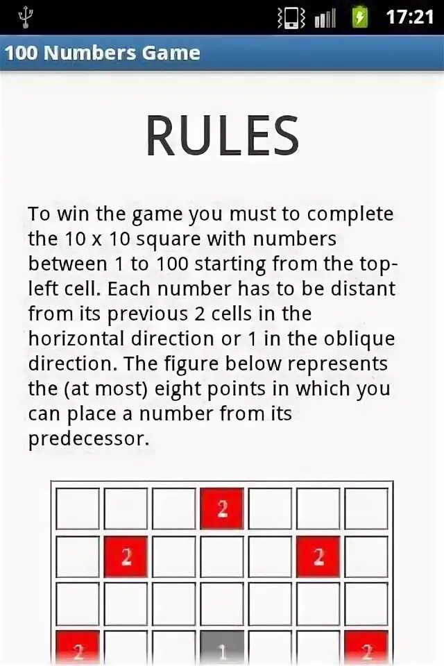 Numbers 100 game. Numbers 100 game