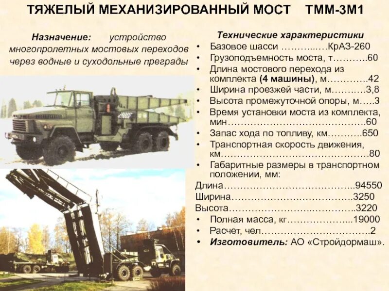 260 технические характеристики
