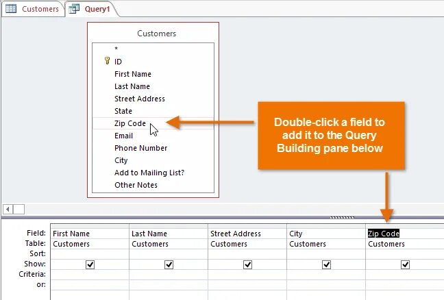 Query. Add field database. Simple query Wizard. Insert into SQL access. Session access