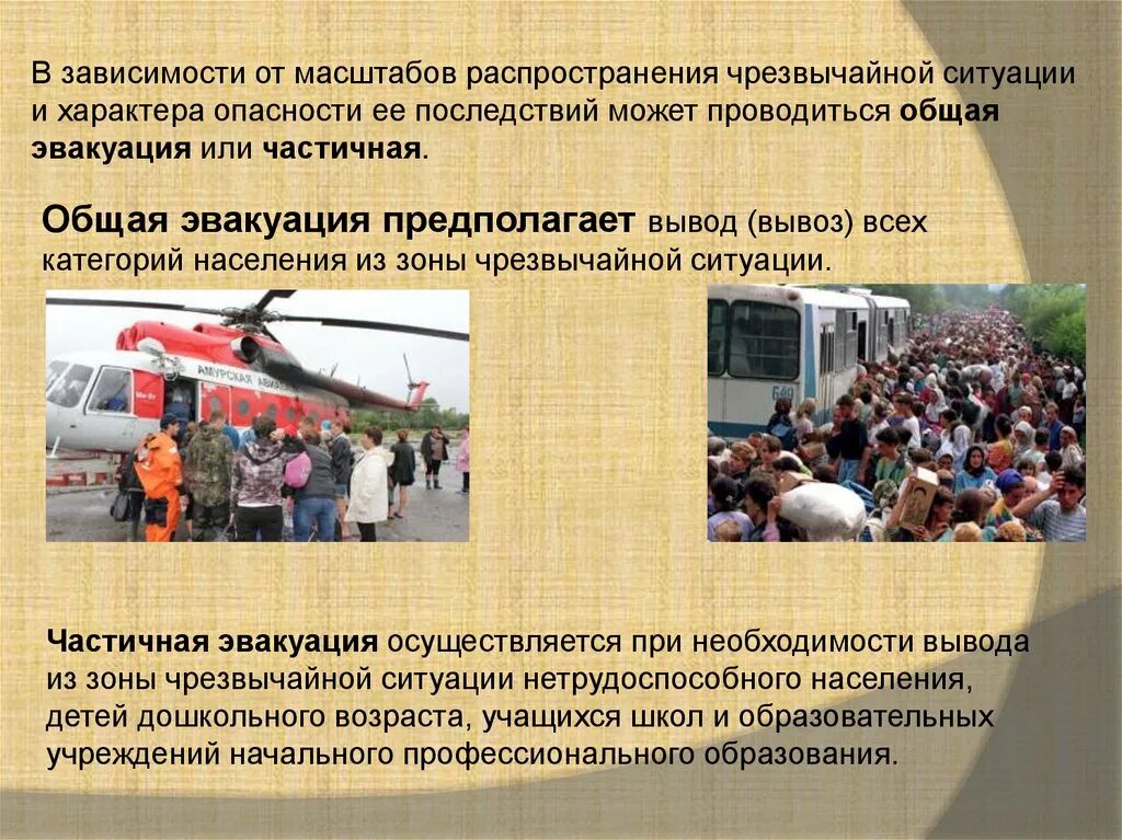 Эвакуация людей при чрезвычайных ситуациях