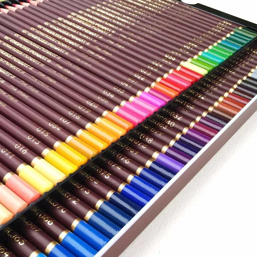 Купить профессиональные карандаши. Карандаши цветные профессиональные 72 цвета Файн Аква. Акварельные карандаши 72 цвета. Огромный набор карандашей. Большие наборы цветных карандашей.