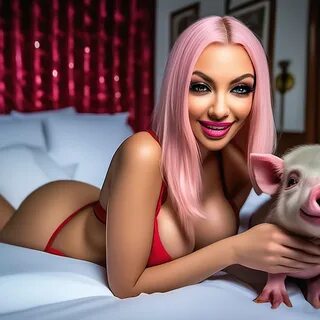 "A very beautiful piggy girl on the …" — image created in...