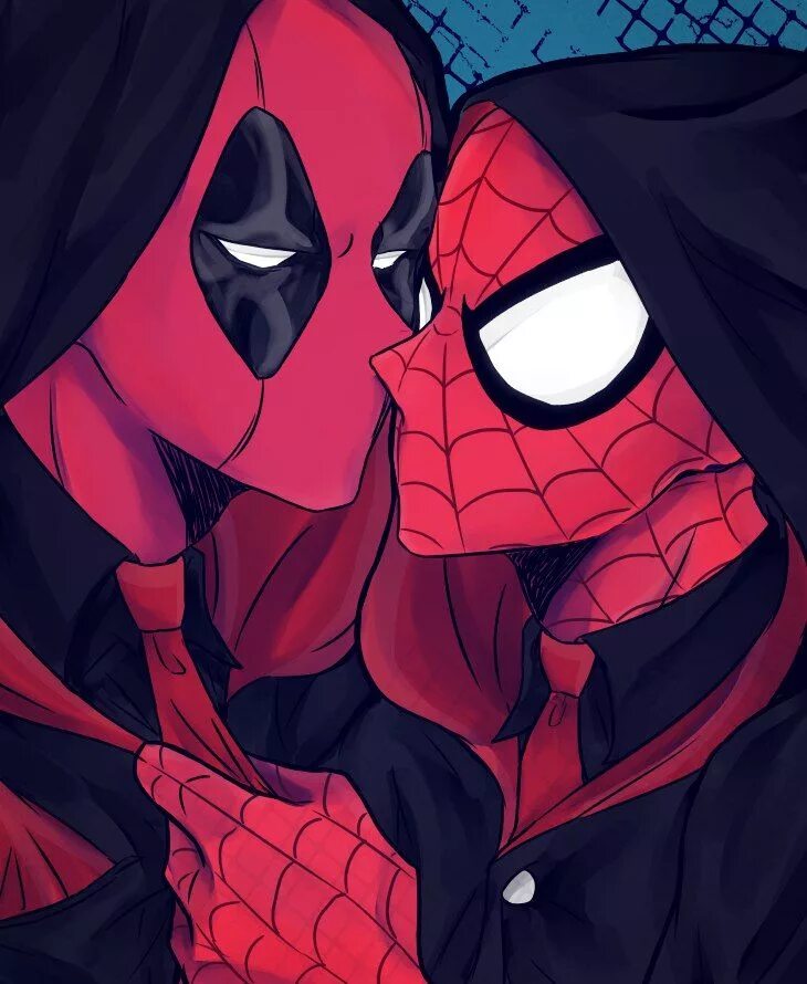 Spideypool. Дэдпул и человек паук. Питер Паркер и Дэдпул 18. Deadpool and Spiderman. Спайдипул арт.