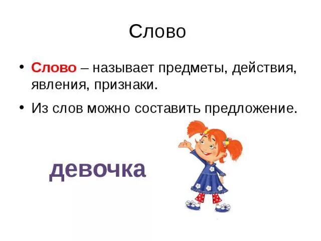 Что такое слово 2 класс правило. Слово это определение. Что такое слово 1 класс правило. Слова для 3 класса.