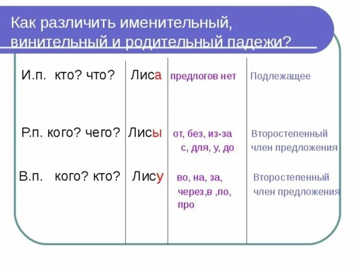 Чем отличается именительный падеж от винительного падежа. Как различить родительный и винительный падежи имен существительных. Как отличить винительный падеж от родительного. Как определить падеж у винительного и родительного падежа. Как различать винительный и родительный падежи существительных.