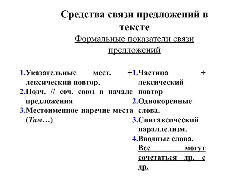 Средства связи предложений в тексте. Основные средства связи предложений в тексте. Средства связи предложений в тексте таблица. Средства связи предложений в тексте теория.