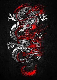 Asian Dragon Japanese & Asian Poster Print metal posters - Displate Тат...