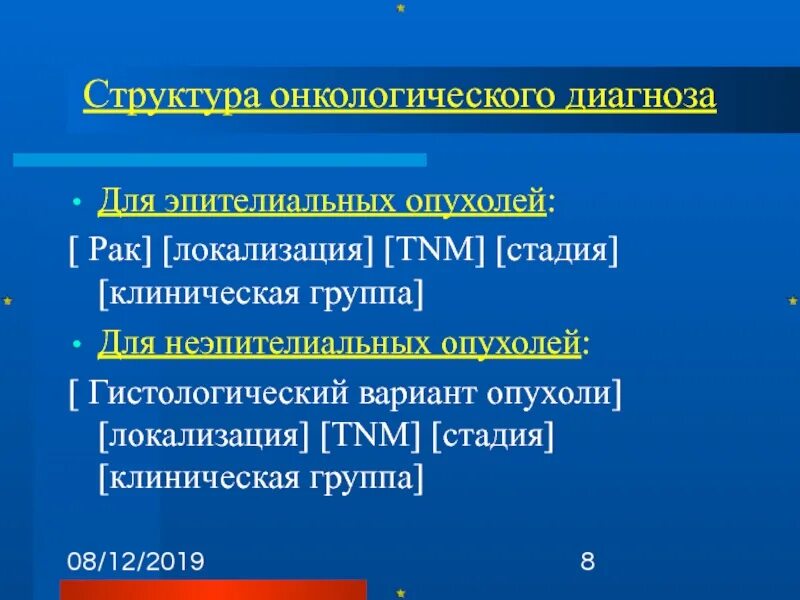 Диагнозы в онкологическом отделении