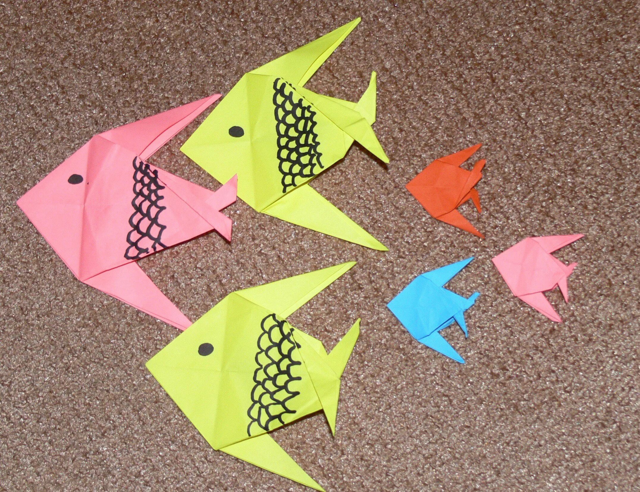 Оригами рыбка в старшей группе
