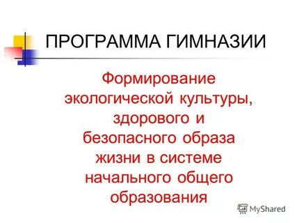 Программы гимназии