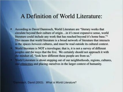 Define the world