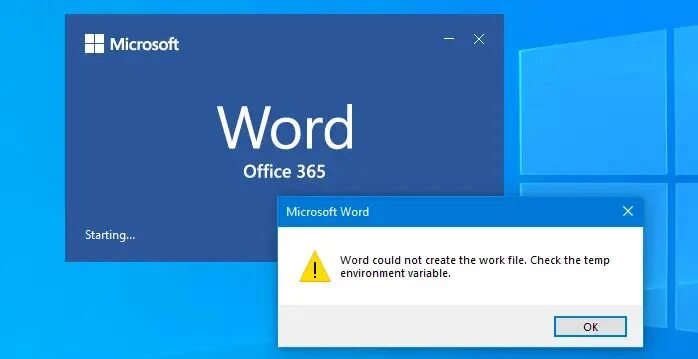 Ошибка среды Temp. MS Word не удалось создать рабочий файл. Проверьте переменную среды Temp. Microsoft start. Not Word. Word проверьте переменную temp