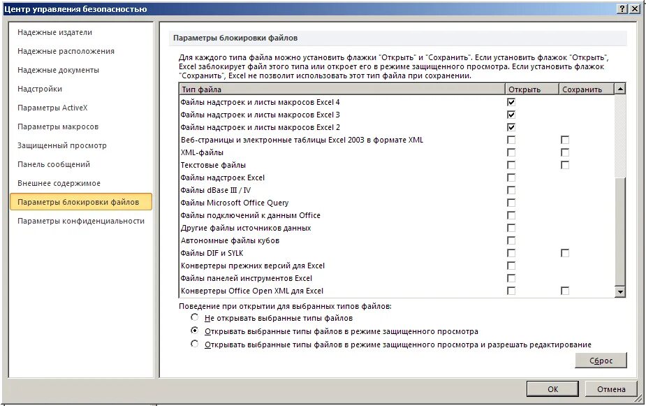 Тип файла эксель. Параметры блокировки файлов. Параметры файла. Файл параметры в excel.