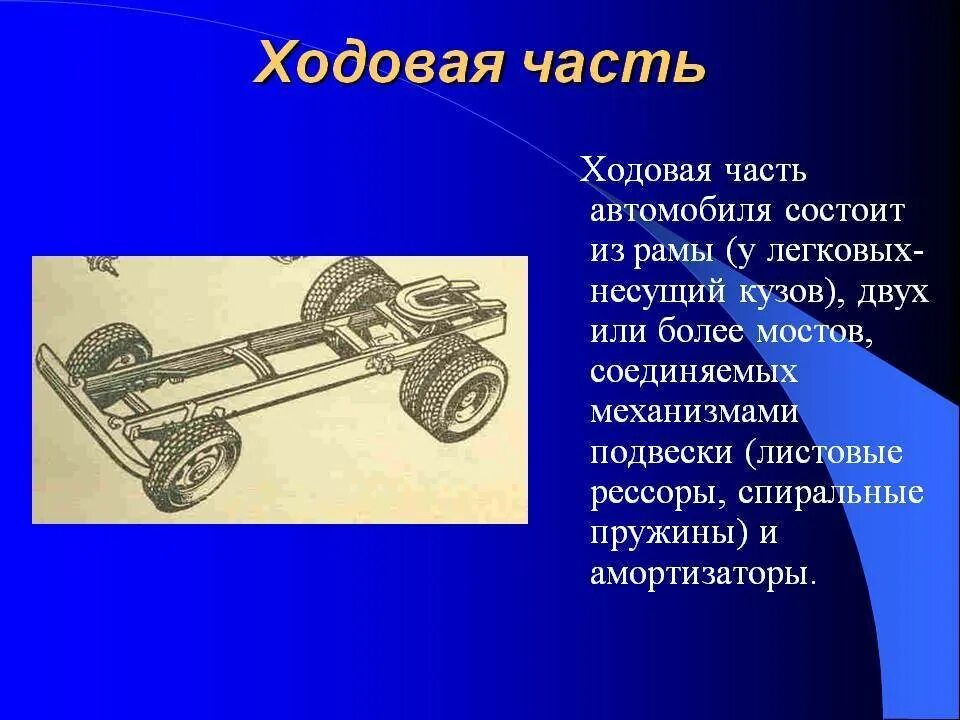 Назначение и общее устройство ходовой части. Основные части автомобиля двигатель кузов и шасси. Ходовая часть автомобиля состоит. Ходовая часть машины из чего состоит. Машина сборочная единица