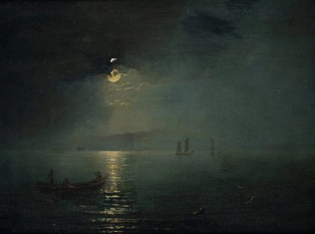 Картина ночные пейзажи айвазовского. Айвазовский картины Лунная ночь.