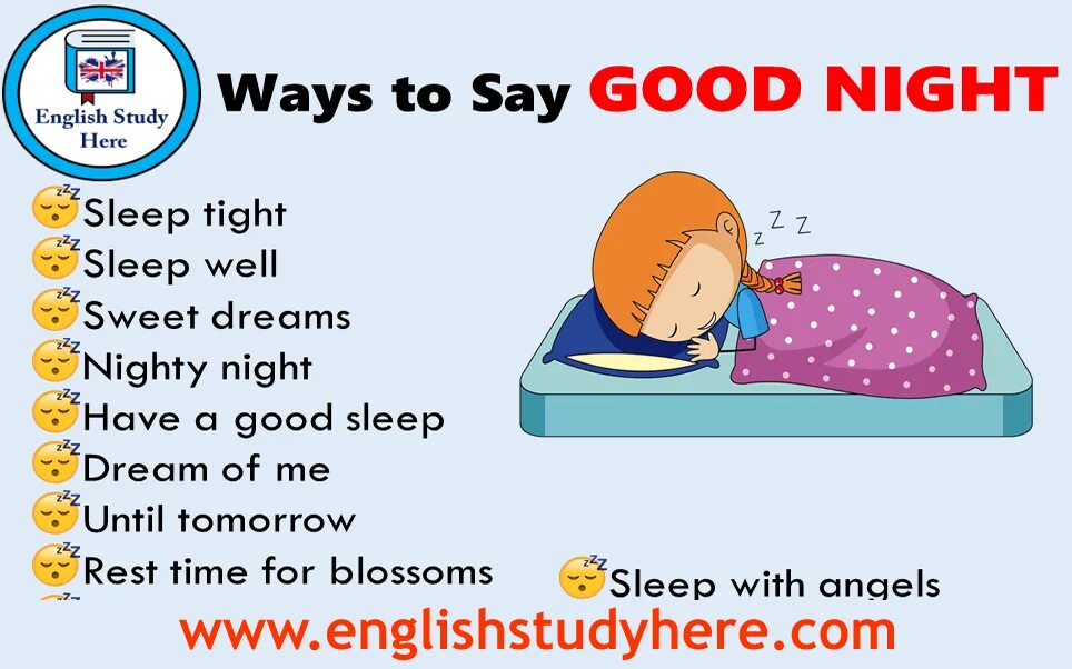 Ways to say good Night. Good Night синонимы. Сон на английском. Английское слово Sleep.