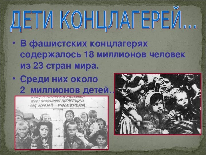 Сколько было концлагерей во время. Презентация концлагеря великой отечественной войны. дети в концлагерях великой отечественной войны. узники концлагерей презентация.