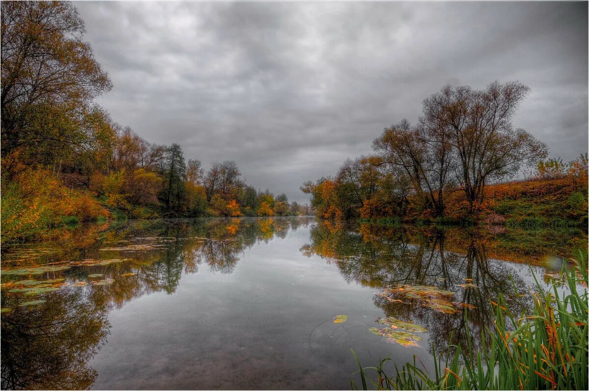 речка осенью пасмурно. пейзаж пасмурно. дождливый пейзаж. река в пасмурный день. пасмурный пейзаж.