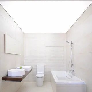 Световой потолок в ванной (72 фото) .