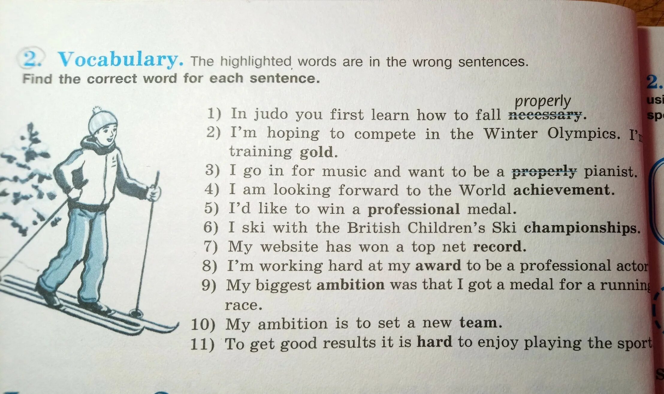 Entered is incorrect. Highlighted Words. Wrong sentences. The highlighted Words are in the wrong sentences find the correct Word. Find the Incorrect sentence.