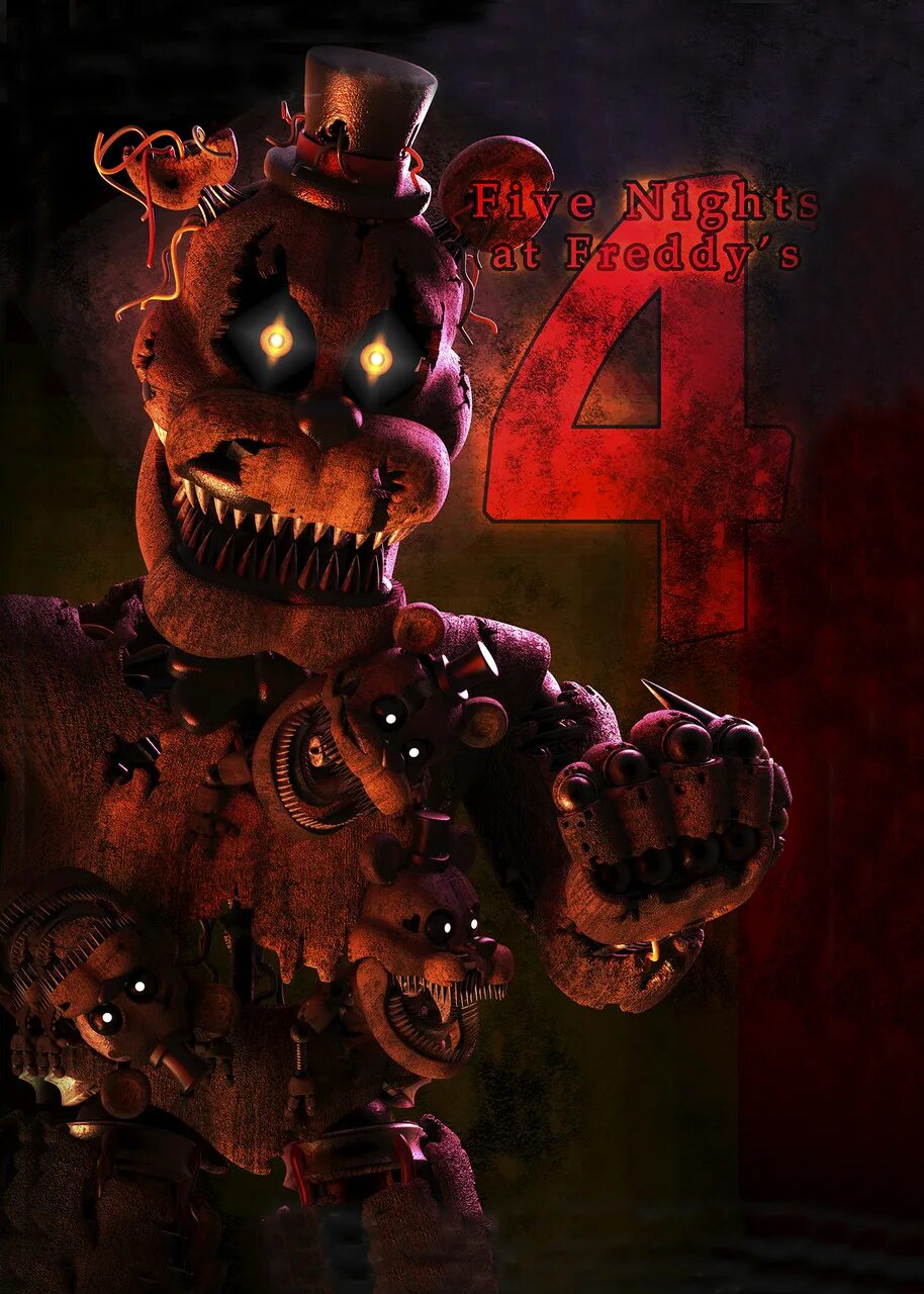 Игру 5 ночей с фредди 4. Five Nights at Freddy's 4 кошмарный Фредди. Найтмер Фредди. Фреддловы ФНАФ 4.