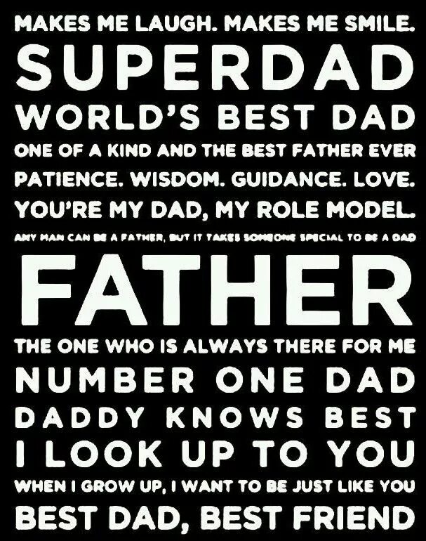 Worlds best dad. The best of fathers. The best father in the World. My father the best. Greatest dad lyrics