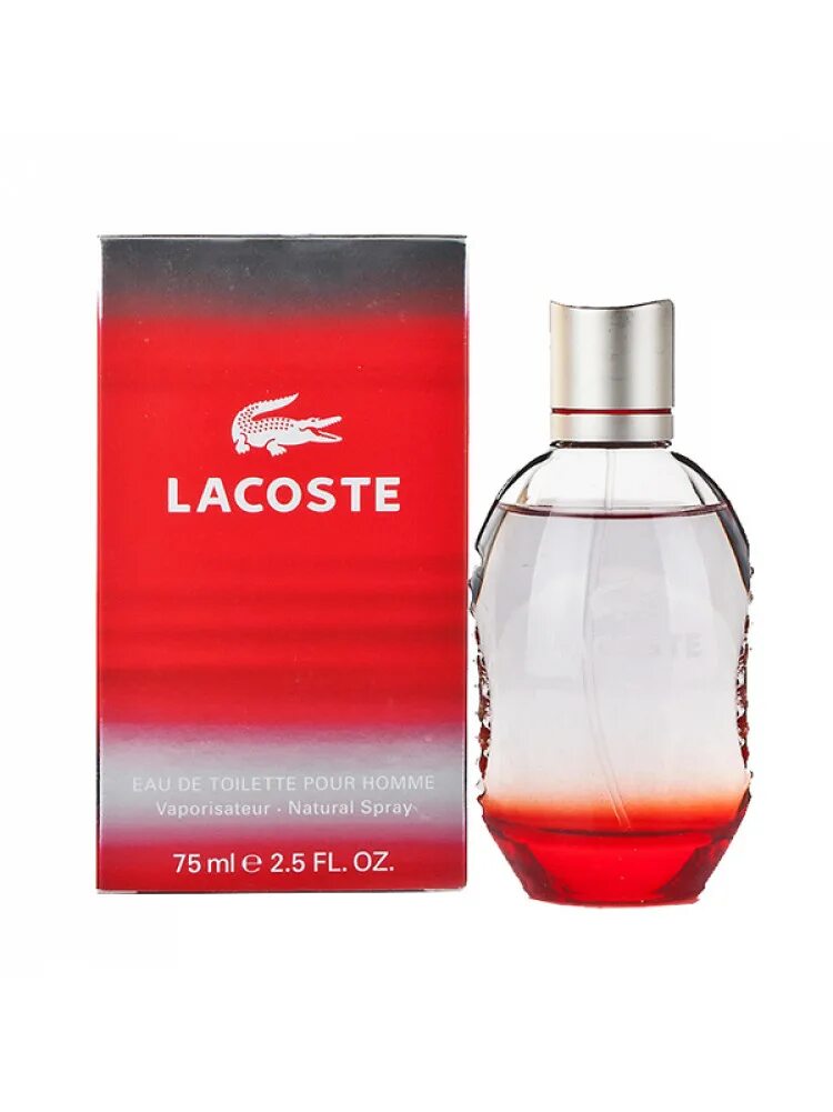 Лакост стайл ин плей мужские. Lacoste Red homme EDT 75 ml. Лакост красный мужской духи. Духи Lacoste мужские красные 15 мл.