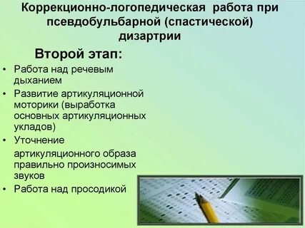 Дизартрия этапы работы