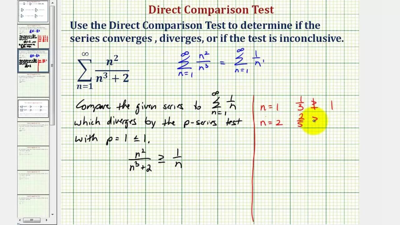 Тест постоянный ток 8 класс. Comparison Test Convergence. Limit Comparison Test. Direct Comparison Test. Direct Comparison Test for Infinite Series example.