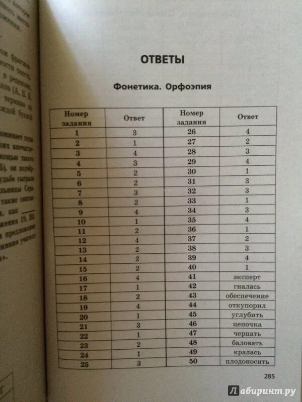 Ответы е