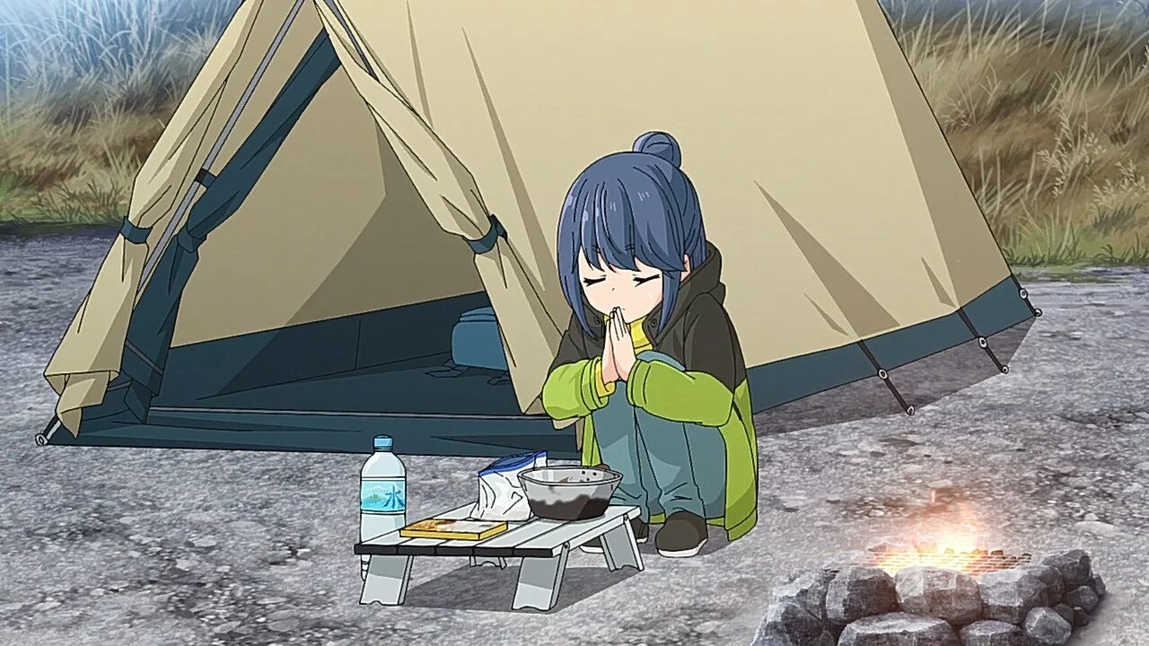 Yuru camping. Yuru Camp палатка. Лагерь на свежем воздухе Yuru Camp.