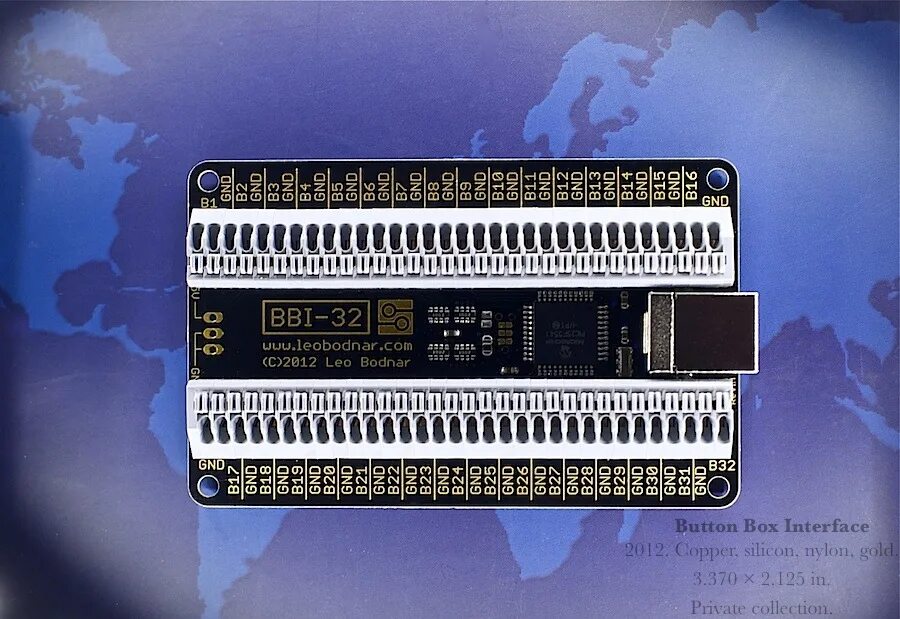 BBI-64 button Box interface. Интерфейс бокса. Модуль BBI 396356. Leo Bodnar.