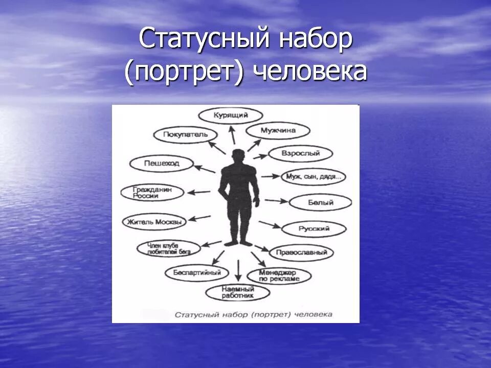 Роль человека примеры. Статусный портрет социальные статусы. Статусный портрет личности. Статусно ролевой портрет студента. Статусный набор.