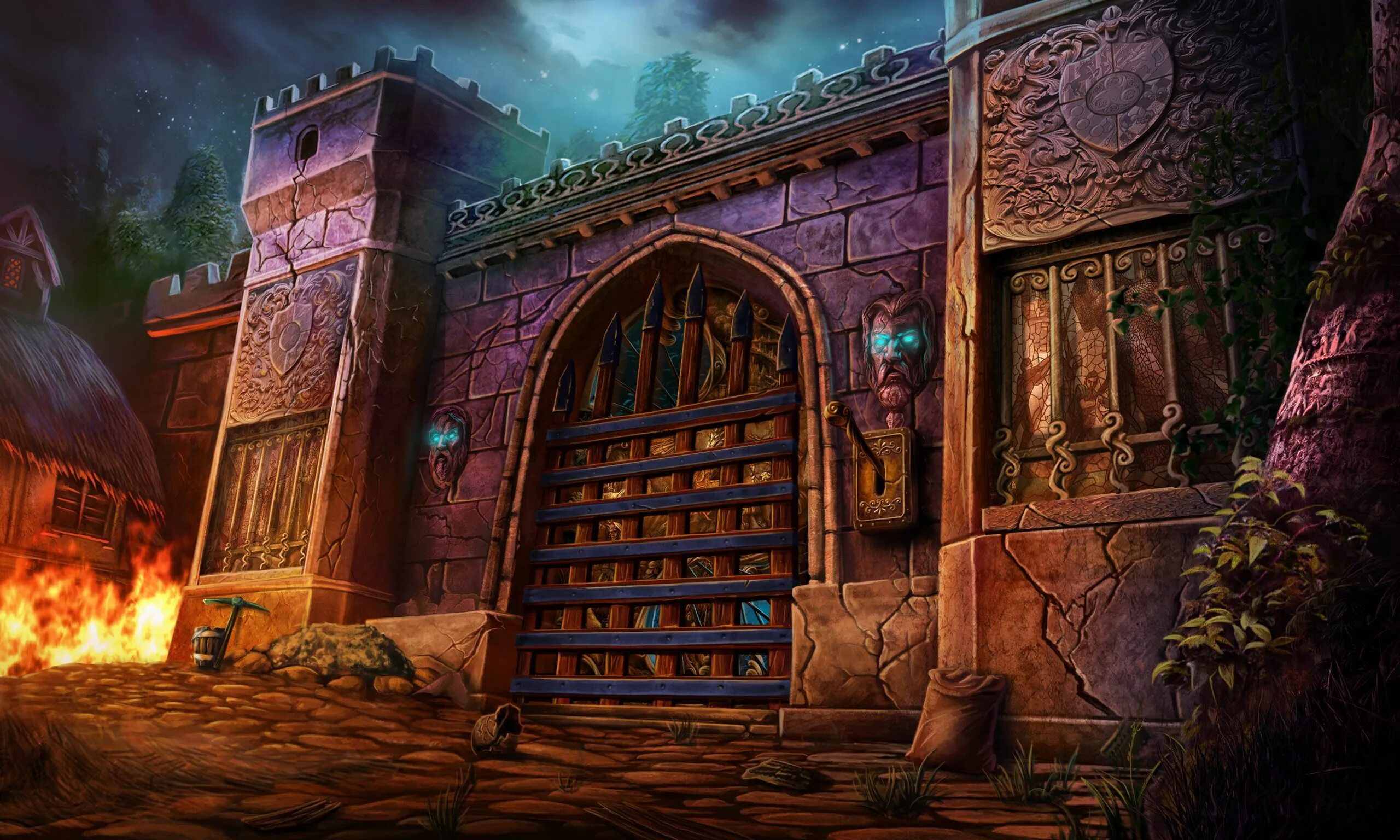 Mac gate. Фэнтезийный экстерьер. дверь фэнтези арт. medieval fantasy gates. игры с огнём двери.