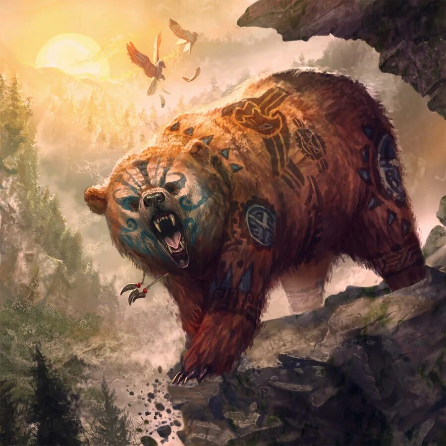 Bear form. Бурый медведь ДНД арт. Медведь Гризли ДНД. Медведь оборотень в славянской мифологии. Тотемное животное медведь фэнтези арт.