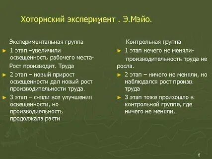 Хоторнский эксперимент кратко