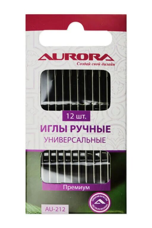 Иглы aurora. Иглы ручные универсальные (уп 12шт) af-212 alfa/aurora. иглы ручные универсальные.