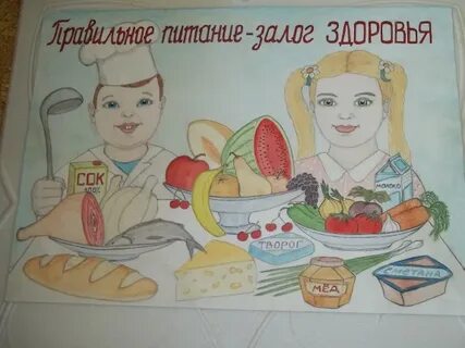 Нарисовать рисунок правильное питание