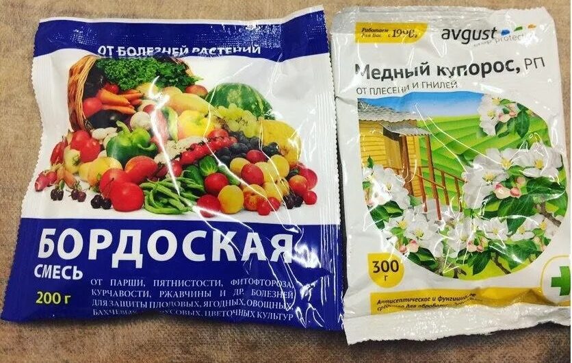 Медный купорос и бордосская жидкость